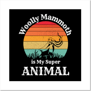 Woolly Mammoth is My Super  Animal Sunset men boys Posters and Art